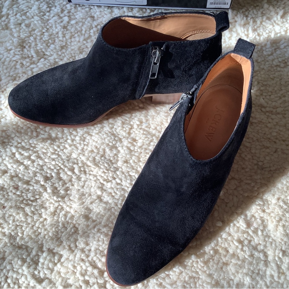 J CREW Black Suede Women’s Ankle Boots sz 6-M Great Condition